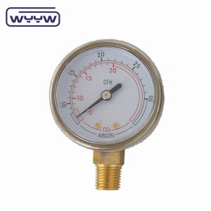 China 2 General Gas Pressure Gauge Manometer Bottom Mount 50mm Dial on sale