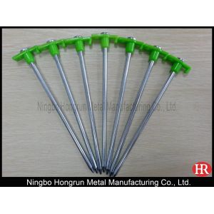 23cm steel rock pegs with plastic stopper
