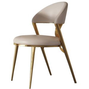 Modern Stainless Steel Luxury Dining Chairs With Fleece OEM ODM