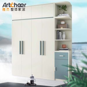 Modern White Wardrobe with Adjustable Shelf Eco-Friendly and Stylish Material