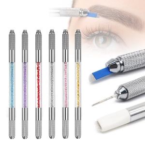 Crystal Microblading Tattoo Pen Double Headed Microblading Permanent Eyebrow