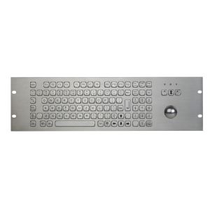1U Industrial Metal Keyboard With Trackball Numeric FN Keys Waterproof