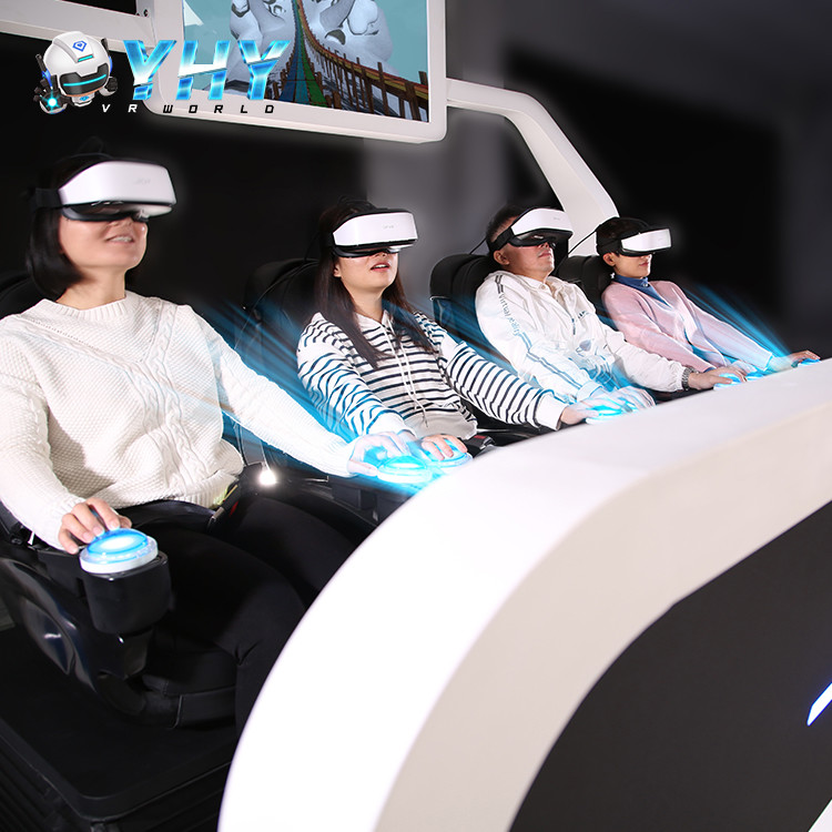 Quality Theme Park Acrylic 4 Seats 9D VR Simulator 42 Inch Screen Live Showing for sale