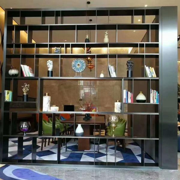 Indoor furniture large size carving room divider with shelves for home