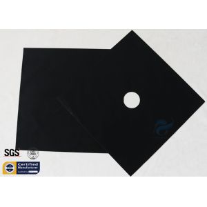 Fiberglass Fabric Stovetop Burner Protector Black PTFE 260℃ 27X27CM