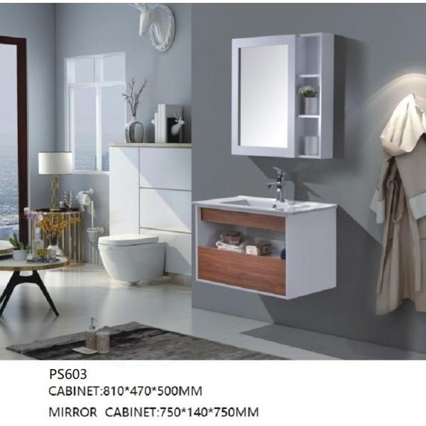 Buy Ceramic Basin PVC Bathroom Cabinet with Mirror at wholesale prices