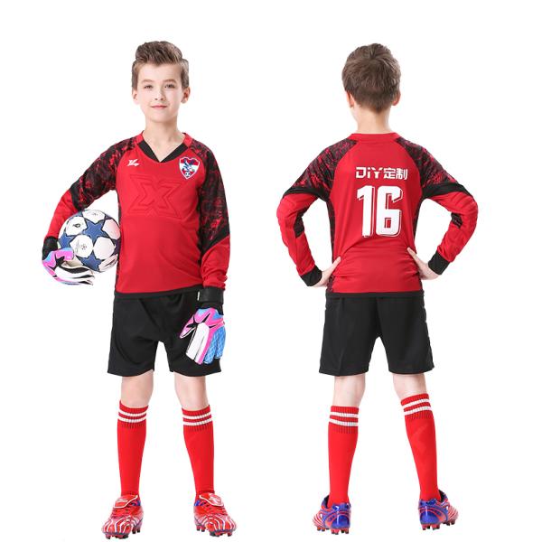 Football goalkeeper uniform Children's anti-collision goalkeeper suit Customized set boys' thickened primary school jersey