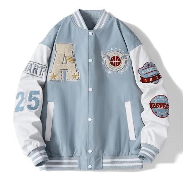 Custom Logo Baseball Loose Casual Varsity Sport Jersey Jacket Green Blue Baseball Jacket for Men