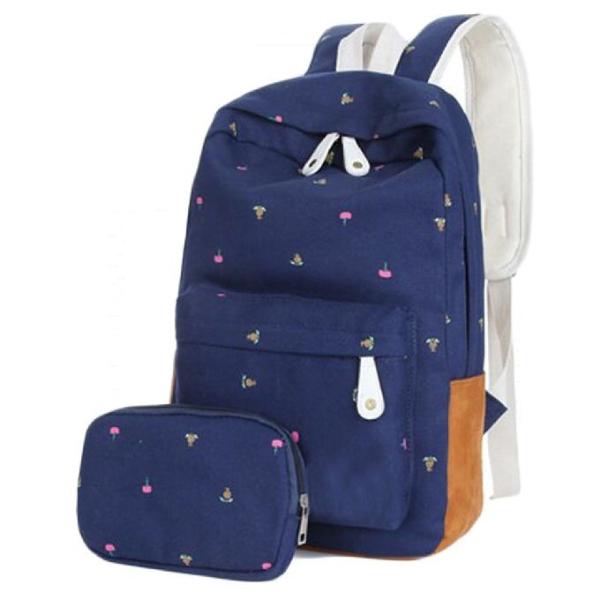 Buy ODM Leaf Printing Canvas School Bag For Teenagers Girls at wholesale prices