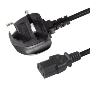 UK 3-Pin to IEC C13 Power Cord 1.8m H05VVF 0.75mm²