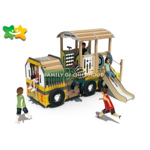 Adventurous Wooden Playground Slide Car Modeling With Climbing Stairs