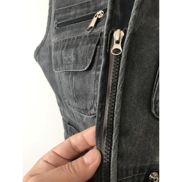 Mens classic vest,mens waist coat, vest in 100% polyester washed fabric, washed charcoal/dark grey colour, S-3XL