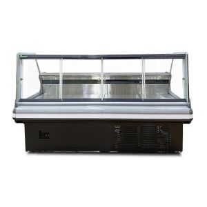 Front Flip Butcher Shop Cooked Food Display Refrigerator With Back Sliding Glass