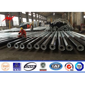 15M Customized Galvanized Steel Transmission Power Pole Round 6mm Thickness