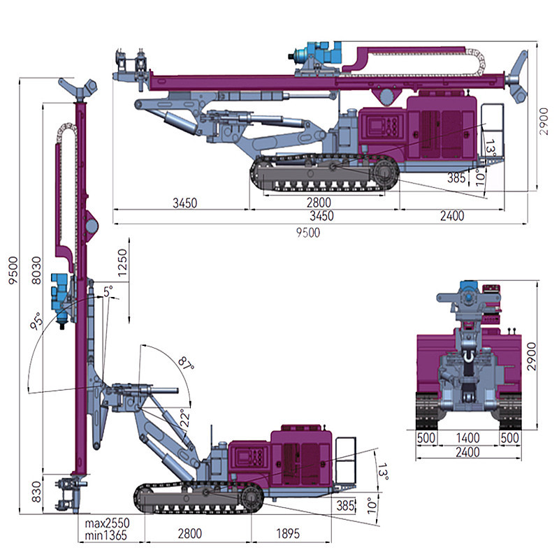 Mining Drilling Machinery Portable Drilling Rig Automatic Hydraulic DTH Drilling Rig for Sale