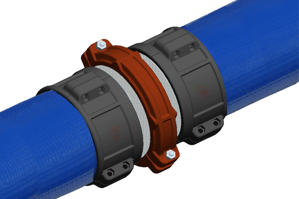 LDHC V band Coupling , Lay Flat Hose Couplings Good Crack Resistance