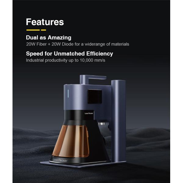 Portable Laser Engraving Machine 20W Fiber Diode Laser Engraver For Cutting