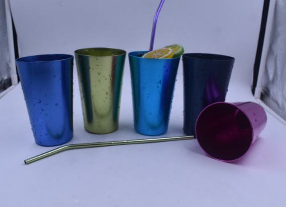 Buy UN Anodized Aluminum Drinking Glasses 400ml Beer Drinking Cup at wholesale prices