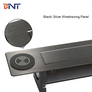 Aluminum black flush mount office table replaceable desk sockets with wireless