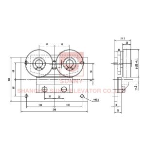 Lift Guide Shoes Elevator Components , Allowable Gross Mass ≤ 800kg
