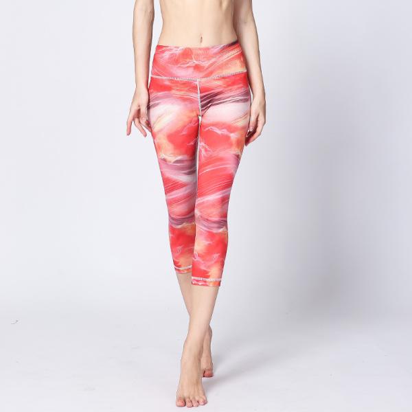 CPG Global Women's Fitness Legging Sport Running Stretched Cropped Pants Yoga Watercolor Print High Quality HK41