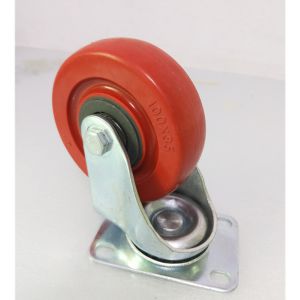 3 4 5inch Red PVC Castor Stem Swivel Trolley Wheel Casters Smooth and Flexible