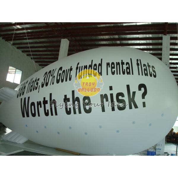 White Inflatable Giant Advertising Balloons blimps with Full digital printing