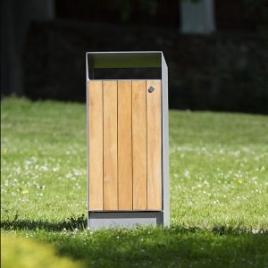 SGS Certificate Urban 35L Outdoor Wooden Trash Can