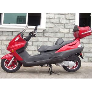 Red Motor Powered Scooter With Hand Brake , Motor Scooter 150cc With Strong