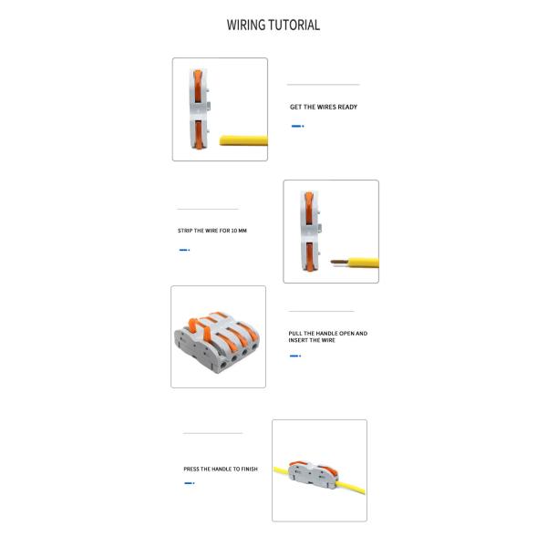 Terminal connector SPL-1 one out, one in, assembled wiring one wire lamp butt