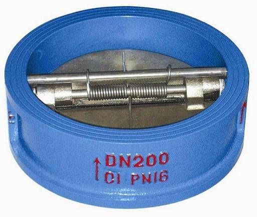 Buy H76 Wafer Type Dual Disk Check Valve Swing Made By Ductile Iron , SS Plate at wholesale prices