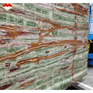 Polished Surface Finishing Pakistan Bamboo Onyx Marble Slabs for Table Modern