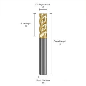 70HRC Tungsten Carbide End Mill with 35° Helix Angle and Alnovz3 Coating for