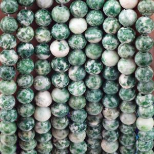 Blue Spotted Round Bead Natural Crystal Gemstone Loose Bead Strands for DIY