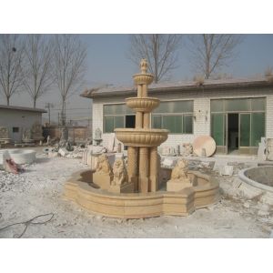 Angel With Wings Statue Carved Stone Marble Fountain Column