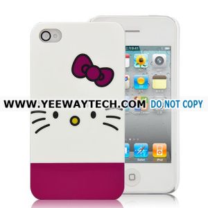 Hello Kitty With Bowknot Plastic Hard Case For iPhone 4 (Verizon,AT&T,iPhone 4S)
