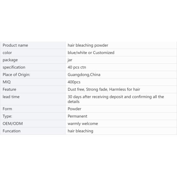 Up To 8-9 Levels Hair Bleaching Powder With Nice Scent