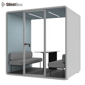 Movable Soundproof Meeting Pod with 4 People Seats STC30dB and 4000K Natural