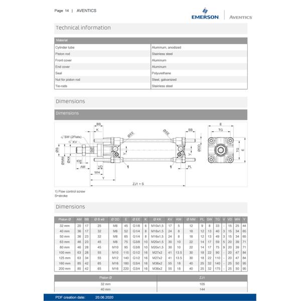 Steel Robust Design Pneumatic Piston Rod Cylinder CNOMO NFE 49 - 001 Standard