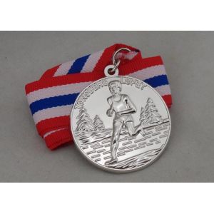 Zinc Alloy Die Casting Medal , 3D Silver Running Medal Badge