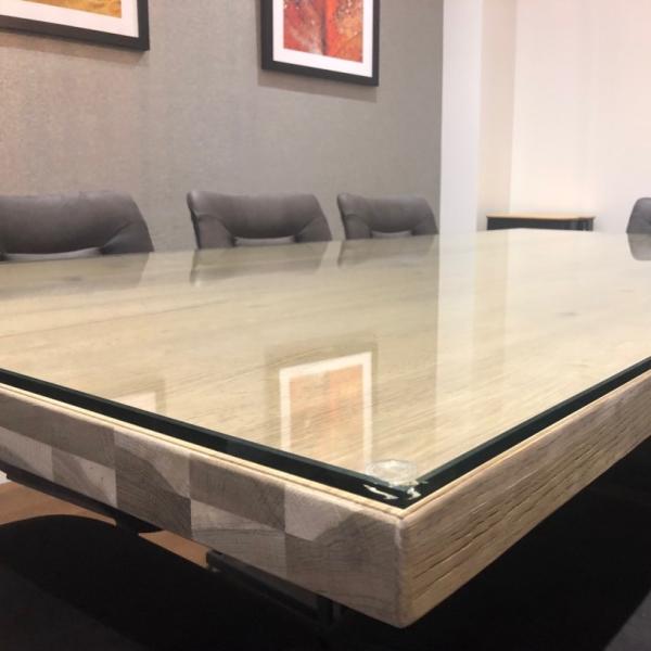 Buy Shape Custom Cut Tempered Glass Table Top  6mm 8mm 10mm 12mm Toughened Glass Coffee Table With Round Bevelled Polished Edge at wholesale prices