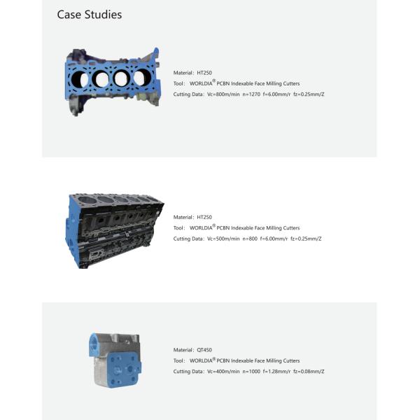 PCBN Face Milling Cutters Cast Iron End Milling Cutter For Finishing