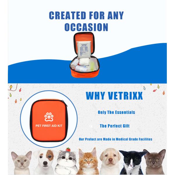 Dog First Aid Kit | 14 Piece Pet Emergency Travel Kit for Cats & Dogs