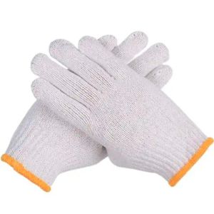 Construction Must-Have White Cotton Knitted Gloves for Mechanics Durable and