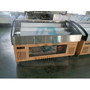 Sliding Door Butcher Meat Freezer Direct Cooling LED Display