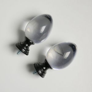 High End Polishing 16mm 19mm PMMA Crystal Curtain Finials