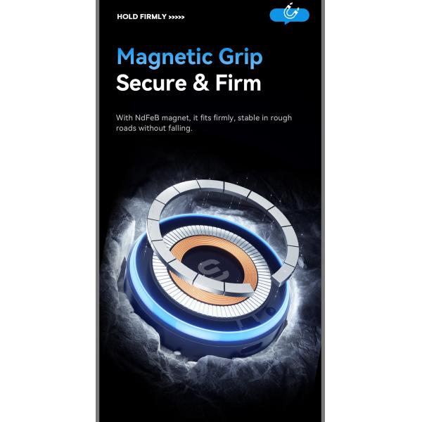 ESSAGER T2 15W Wireless Fast Charging Vacuum Suction Magnetic Car Phone Holder 360 Rotation