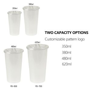 China Custom Split Double Milk Tea Cup Take Away Plastic Cup with Lid on sale