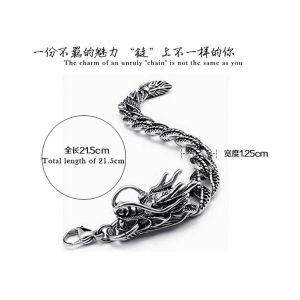 Titanium Stainless Steel Dragon Men's Bracelet Gothic Style (JCE133)
