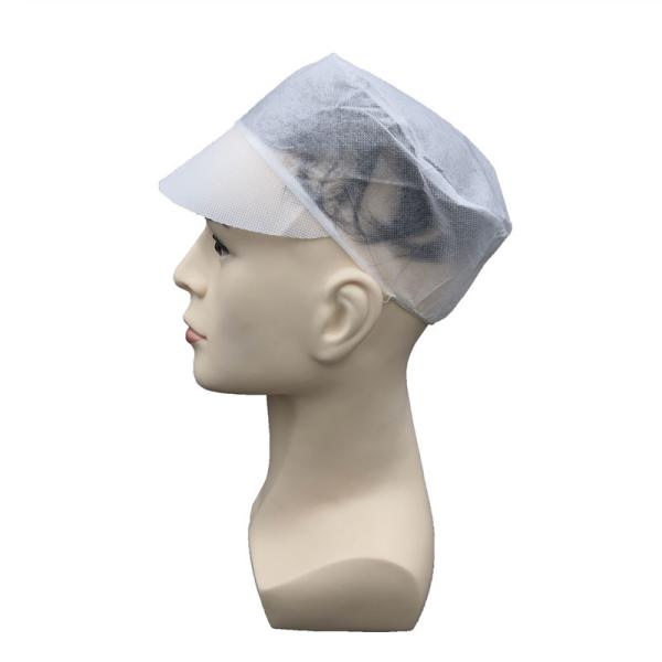 Buy Non Woven Disposable Worker Cap White With Snood at wholesale prices